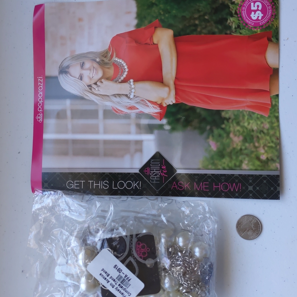 Paparazzi Fashion Fix Lot of 4 Pearls Silver-Complete Set!